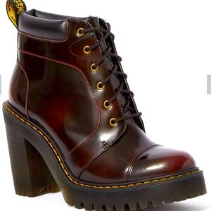 Dr marten cherry 🍒 chunky high heel booties
